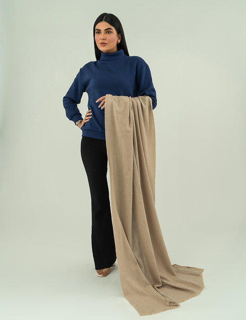 Woolen Cashmere Shawl - Sand