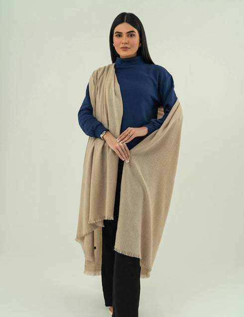 Woolen Cashmere Shawl - Sand