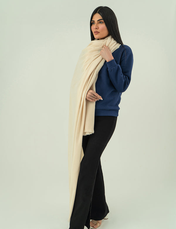 Woolen Cashmere Shawl - Pearl