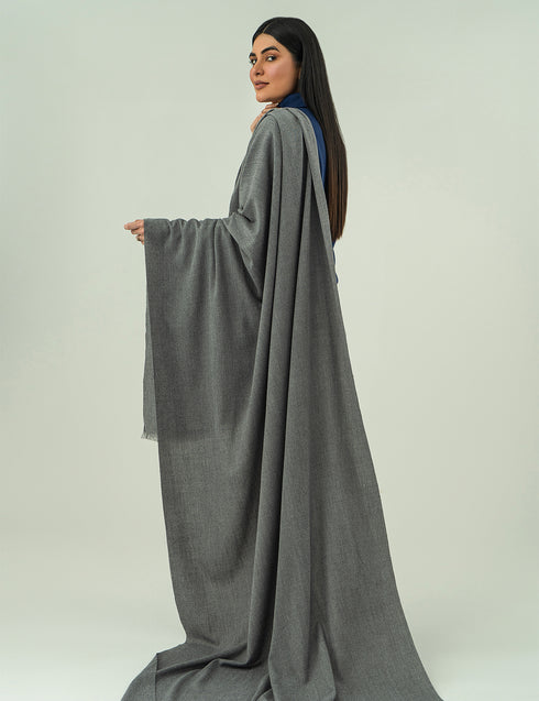 Woolen Cashmere Shawl - Charcoal