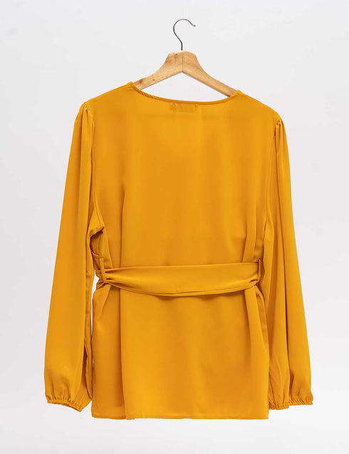 Cross Neck Tops - Yellow Shirts & Tops - The Hijab Company