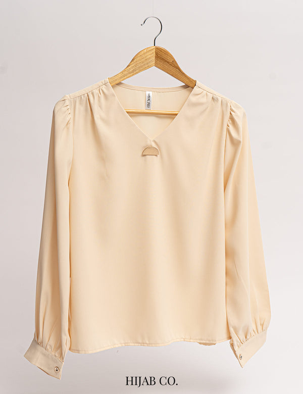 Open Neck Shirt - Pearl - The Hijab Company