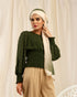 Ribbed Waist Puffy Sleeves Top - The Hijab Company