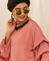 Beaded Neck and Ruffle Sleeves Shirt - The Hijab Company