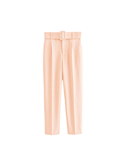 Classic Straight Pants - Peach Pink